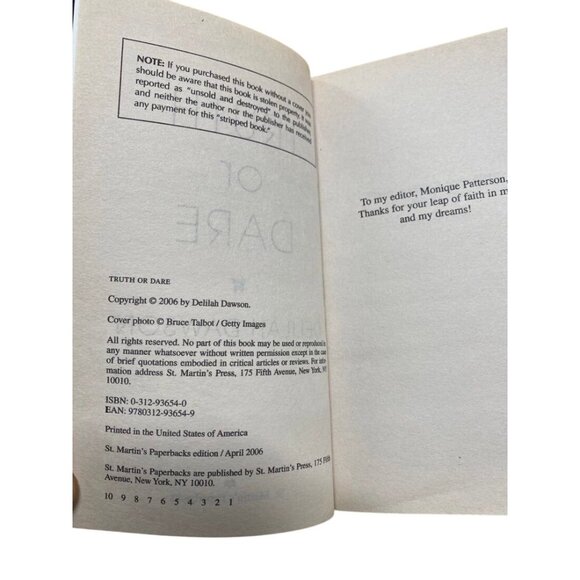 Truth Or Dare By Delilah Dawson 2006 Paperback Romance Novel Book - Picture 4 of 12